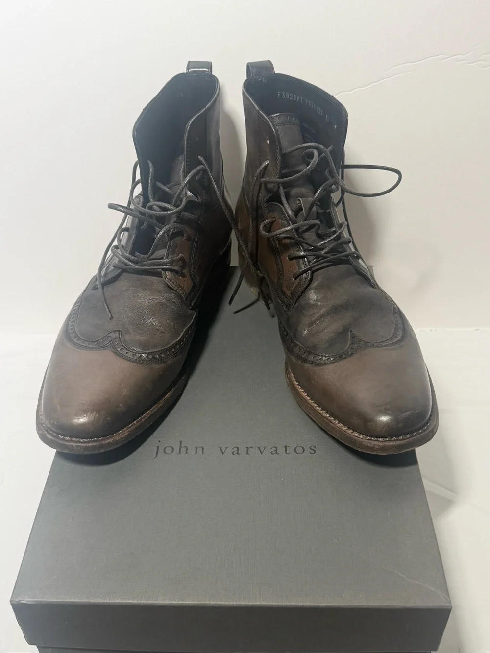 John Varvatos Brown Leather Chukka Wingtip Boots